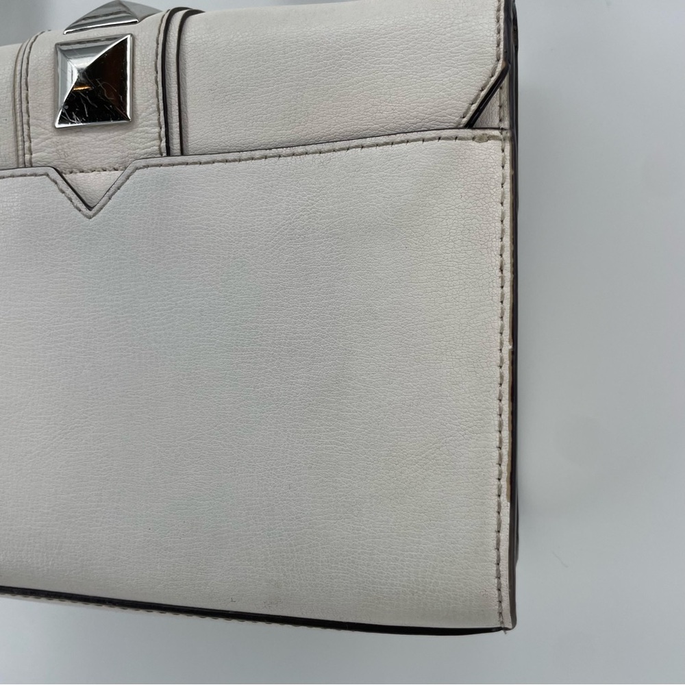Michael Kors Rose Medium Flap Shoulder Bag White Leather Studded - Picture 9 of 15